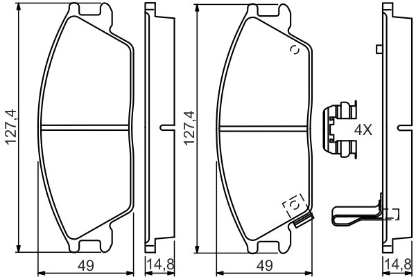 SET PLACUTE FRANA BOSCH 0 986 494 620 - Compatibil cu HONDA, HYUNDAI, INOKOM, SUBARU