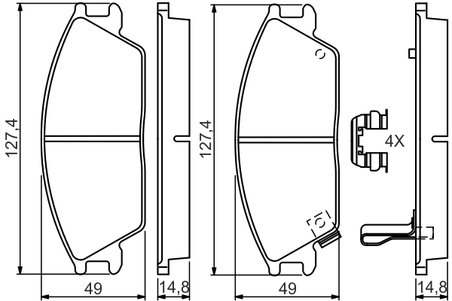 SET PLACUTE FRANA BOSCH 0 986 494 620 - Compatibil cu HONDA, HYUNDAI, INOKOM, SUBARU