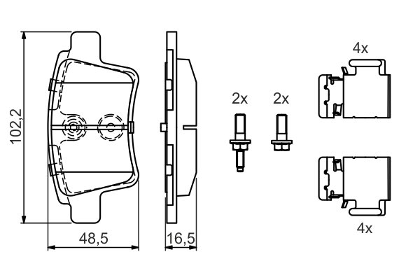 SET PLACUTE FRANA BOSCH 0 986 494 622 - Compatibil cu CITROEN