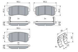 Set placute frana BOSCH 0 986 494 627