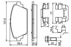 Set placute frana BOSCH 0 986 494 629