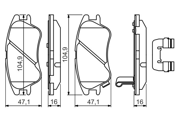 Set placute frana BOSCH 0 986 494 630
