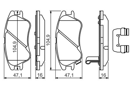 Set placute frana BOSCH 0 986 494 630