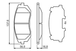 SET PLACUTE FRANA BOSCH 0 986 494 653 - Compatibil cu SUBARU
