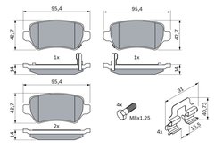 SET PLACUTE FRANA BOSCH 0 986 494 654 - Compatibil cu KIA, OPEL