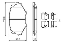 Set placute frana BOSCH 0 986 494 655