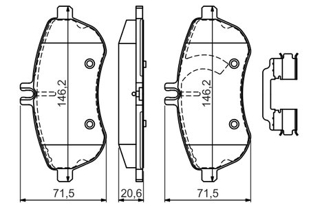 SET PLACUTE FRANA BOSCH 0 986 494 667 - Compatibil cu MERCEDES-BENZ