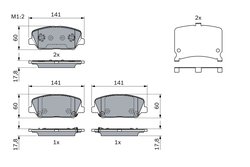 SET PLACUTE FRANA BOSCH 0 986 494 671 - Compatibil cu HYUNDAI, KIA, NAZA