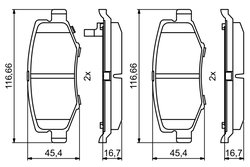 SET PLACUTE FRANA BOSCH 0 986 494 706 - Compatibil cu DODGE, JEEP