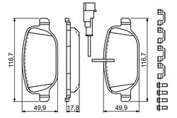 Set placute frana BOSCH 0 986 494 717