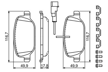 Set placute frana BOSCH 0 986 494 717
