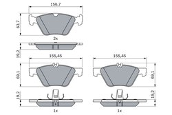Set placute frana BOSCH 0 986 494 729
