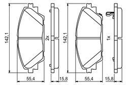 Set placute frana BOSCH 0 986 494 804