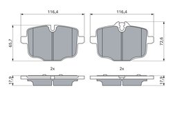 Set placute frana BOSCH 0 986 494 900