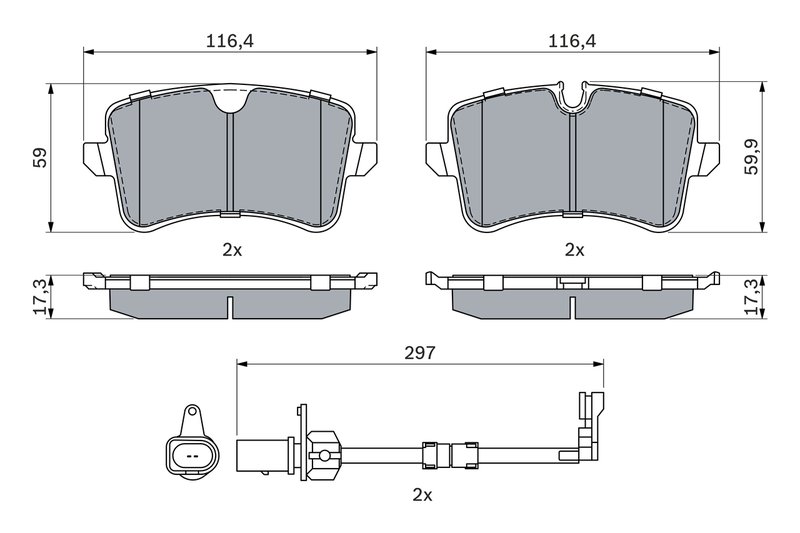 Set placute frana BOSCH 0 986 494 915
