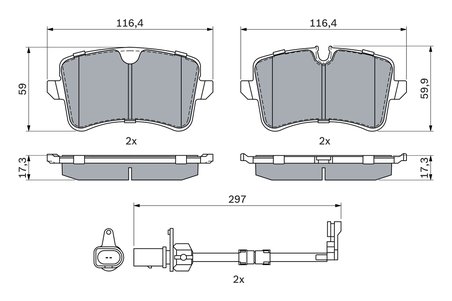 Set placute frana BOSCH 0 986 494 915