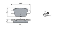 Set placute frana BOSCH 0 986 494 926