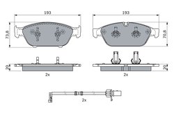 Set placute frana BOSCH 0 986 494 987