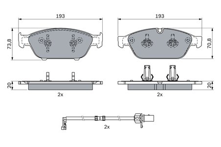 SET PLACUTE FRANA BOSCH 0 986 494 987 - Compatibil cu AUDI