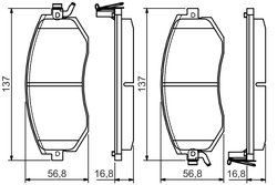 SET PLACUTE FRANA BOSCH 0 986 495 125 - Compatibil cu SUBARU, TOYOTA