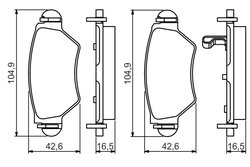 Set placute frana BOSCH 0 986 495 250