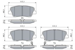 SET PLACUTE FRANA BOSCH 0 986 495 370 - Compatibil cu GENESIS, HYUNDAI, KIA, SSANGYONG
