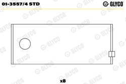 CUZINETI BIELA GLYCO 01-3557/4 STD - Compatibil cu CHEVROLET, FORD, FORD USA, MORGAN, WESTFIELD
