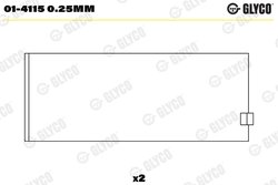 CUZINETI BIELA GLYCO 01-4115 0.25MM - Compatibil cu AGRALE, EBRO, VOLVO, VW
