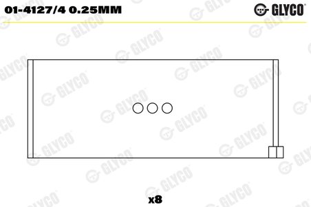 Cuzineti biela Glyco 01-4127/4 0.25mm