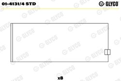 CUZINETI BIELA GLYCO 01-4131/4 STD - Compatibil cu BAW, BEDFORD, C.A.M, CHANGFENG, CHEVROLET, CMC, DADI, FORD (JMC), FOTON, GMC,