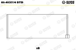 CUZINETI BIELA GLYCO 01-4137/4 STD - Compatibil cu ARO, DAF, RENAULT, SAIPA, VOLVO