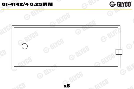 Cuzineti biela Glyco 01-4142/4 0.25mm
