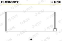 CUZINETI BIELA GLYCO 01-4161/4 STD - Compatibil cu NISSAN, RENAULT, SAN