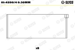 CUZINETI BIELA GLYCO 01-4200/4 0.30MM - Compatibil cu CITROEN, FIAT, FSO, GEO, HYUNDAI, LADA, LDV, PEUGEOT, ROVER, SUZUKI, TALBO