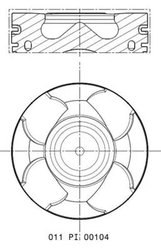 PISTON MAHLE 011 PI 00104 000 - Compatibil cu ALFA ROMEO, CADILLAC, HOLDEN, OPEL, SAAB, VAUXHALL