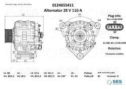 Alternator SEG AUTOMOTIVE 0124655411