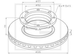 DISC FRANA PE AUTOMOTIVE 016.664-00A - Compatibil cu MERCEDES-BENZ