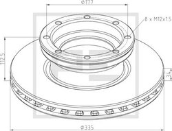 DISC FRANA PE AUTOMOTIVE 016.678-00A - Compatibil cu MERCEDES-BENZ
