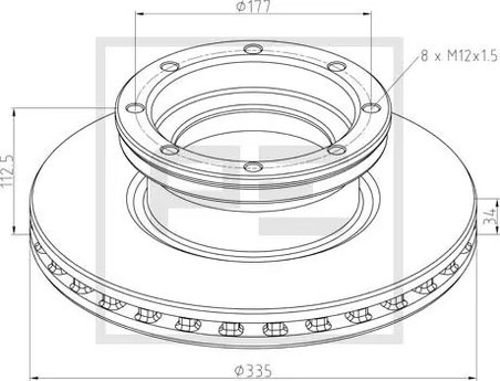 DISC FRANA PE AUTOMOTIVE 016.678-00A - Compatibil cu MERCEDES-BENZ