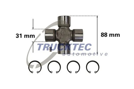 ARTICULATIE, ARBORE ARTICULAT TRUCKTEC AUTOMOTIVE 02.34.012 - Compatibil cu MERCEDES-BENZ
