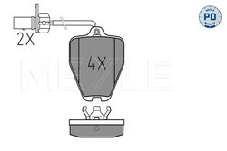 SET PLACUTE FRANA MEYLE 025 214 5418/PD - Compatibil cu AUDI