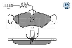 SET PLACUTE FRANA MEYLE 025 216 2117/PD - Compatibil cu MERCEDES-BENZ, VW