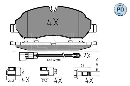 SET PLACUTE FRANA MEYLE 025 220 3417/PD - Compatibil cu FORD