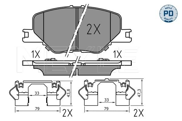 Set placute frana Meyle 025 228 3819/PD