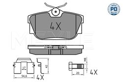 SET PLACUTE FRANA MEYLE 025 232 2417/PD - Compatibil cu VW