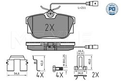 SET PLACUTE FRANA MEYLE 025 234 4616/PD - Compatibil cu FORD, SEAT, VW