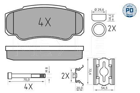 Set placute frana Meyle 025 239 2120/PD