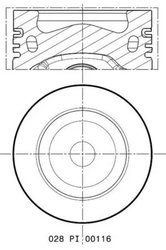 PISTON MAHLE 028 PI 00116 000 - Compatibil cu AUDI, SEAT, SKODA, VW