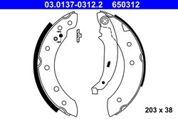 SET SABOTI FRANA ATE 03.0137-0312.2 - Compatibil cu CITROEN, DACIA, PEUGEOT, RENAULT