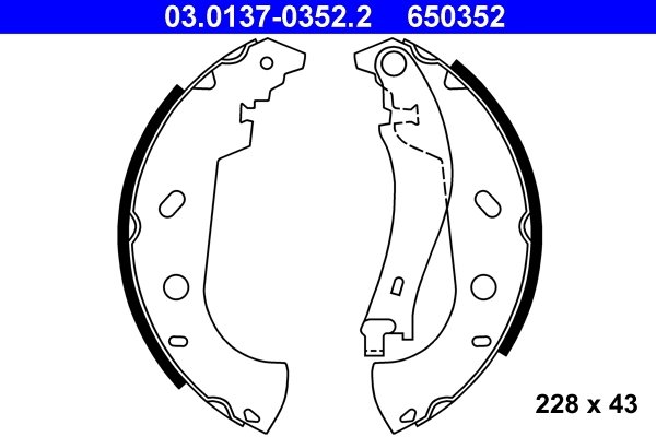 SET SABOTI FRANA ATE 03.0137-0352.2 - Compatibil cu FIAT